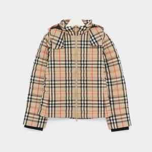 버버리키즈 25FW 빈티지체크 후드패딩 여아 자켓 8109489/10A