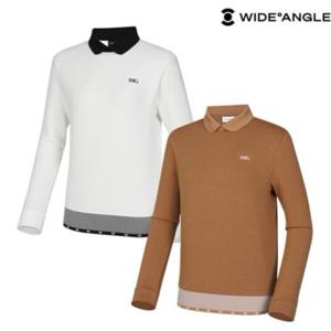 [와이드앵글]  WWW24271 - CO 변형 카라 블루종 티셔츠 L