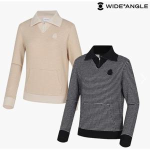 [와이드앵글]  WWW24272   CO 와플 와이드 카라 블루종 티셔츠 L