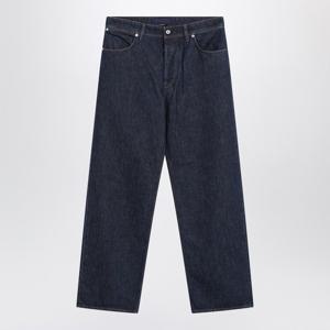 스톤아일랜드 블루 코튼 데님 미드라이즈 스트레이트 진 S15J10