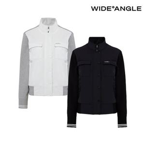 [와이드앵글] WWW25K33 여성 TO 포켓 포인트 패딩 방풍 풀집 스웨터