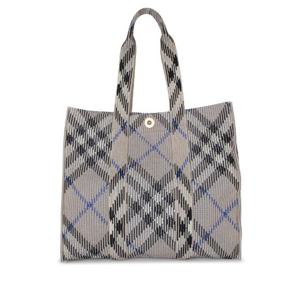 25FW Burberry Embroidered canvas 미디움 체크 shopping 백 8090405B9629