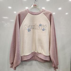 애플핑크 HC07 벨로아골지 부클 자수 맨투맨 티셔츠 APK8U706GSP013