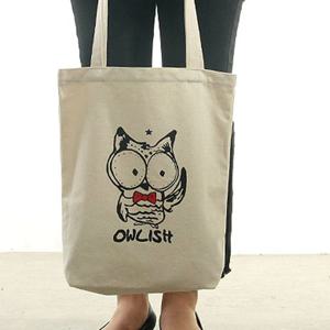 부엉이에코백 캔버스 보조가방 숄더백 면가방 데일리
