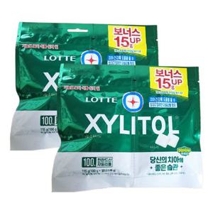 NCM 롯데 자일리톨 리필 오리지날 105g 2개 간식 껌