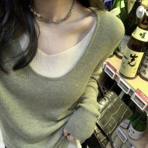 [웬디]NT11016 말랑말랑 V넥 니트