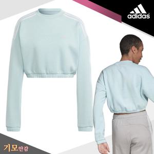 아디다스 우먼스 크롭 크루 긴팔티(HF4165) 기모 셔츠