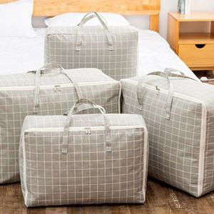 RT 집안정리 이불보관함 체크패턴 핸들 이불가방 58L