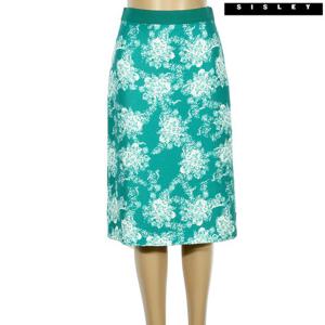 [시슬리]시슬리 플라워 H라인 스커트 SASKC3031-GN