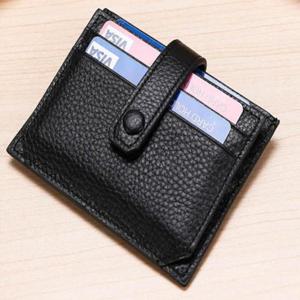 [시스터즈] 원스트링 소가죽 카드 지갑 깔끔한 블랙