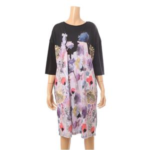 [몬테밀라노]력셔리 플라워 나염 빅사이즈 라운드 롱원피스 MK106O1104