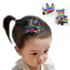 [아랑로랑] 레인보우스팽글 집게핀 헤어핀