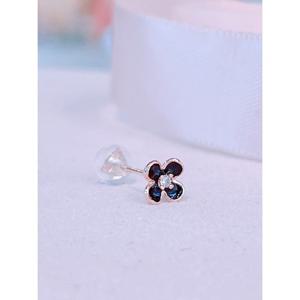 미니골드 10K 블랙 플라워 피어싱 ELKM0009