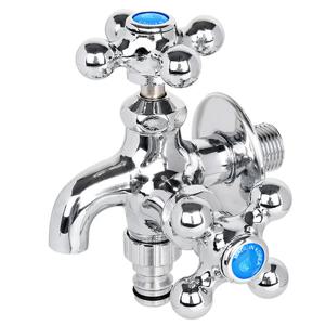 십자두갈래 양갈래 수도꼭지 세탁실 베란다 연결 세탁기