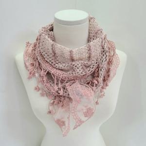 [애슬릿][애슬릿]여성 테슬 플라워 망사 봄 레이스 롱 스카프