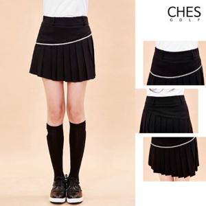 [체스]럽드 여성골프 큐빅라인 플리츠스커트