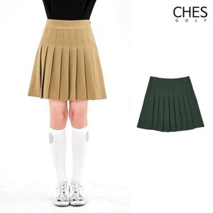 [체스]레이비 여성골프 롱 플리츠스커트