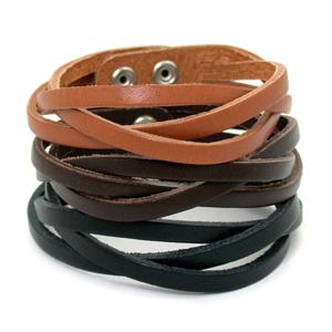 [초코젬]심플 트위스트 가죽팔찌