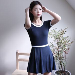 [멜로무드]멜로무드 테니스 마린 니트 원피스 모노키니 수영복