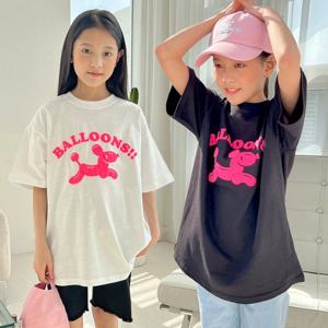 [제니]제니 JN 벌룬 티셔츠 여름 여아 주니어 면 라운드 반팔 티 반티 단체티