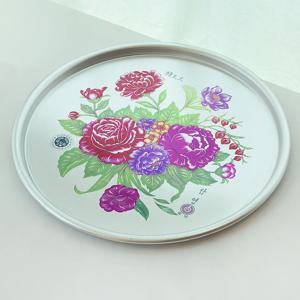 원형 양은쟁반 꽃 왕대 50cm 알루미늄 레트로 꽃쟁반