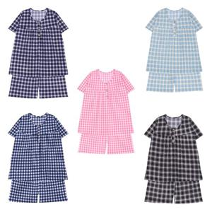 여자 체크 커플잠옷 여름 반팔 반바지 실내복 파자마