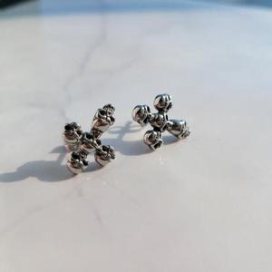 [노블른] 써지컬 스틸 해골 십자가 남자 피어싱