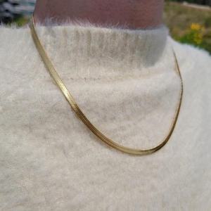 [노블른] 써지컬스틸 골드 도금 뱀줄 체인 목걸이