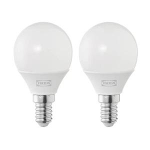 이케아 솔헤타 LED전구2P E14 250루멘 구형오팔화이트 지름4.5cm