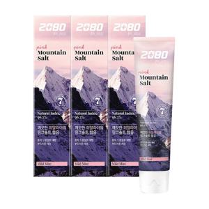 [2080] 퓨어마운틴솔트 치약 핑크 120gX3개