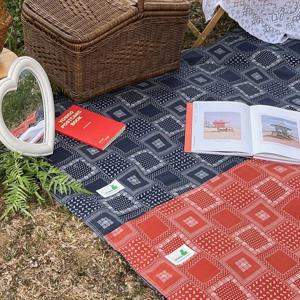 썸앤 감성 피크닉 방수 매트 페이즐리 체크 패턴 돗자리 2color