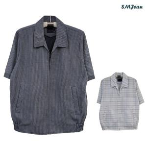 [에스엠진]SMJ1156 어르신 반팔 점퍼 바람막이 린넨st 여름