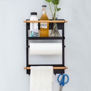 청년리빙 무타공 자석 냉장고 선반 키친타올걸이