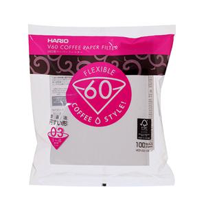 하리오 화이트 커피필터 1~6인용 여과지 100매 VCF-03