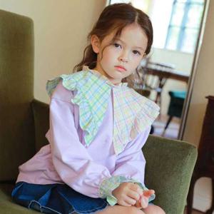 [택가36,800원]G. 쉐리 체크카라 맨투맨 티 JUFTO65