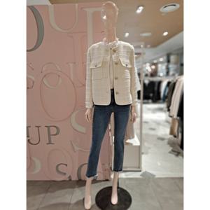 [숲]라운드넥 금장단추 트위드자켓 SY9JKM5