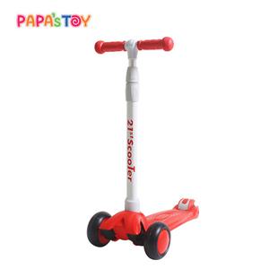 21세기 루디 킥보드 광폭휠LED 유아 어린이 킥보드 레드