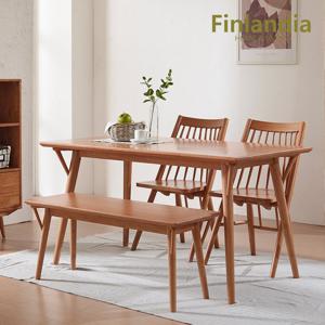 핀란디아 하모니TX 원목 4인식탁세트(의자2벤치1)
