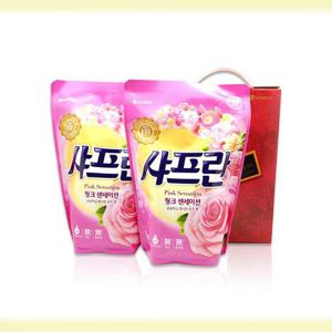 핑크센세이션 선물세트샤프란 섬유유연제 1L 2개 세트 추석 명절