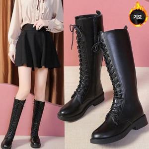 블랙컬러 방한롱부츠 기모롱워커 B254