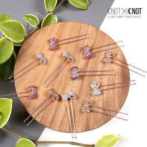 [KNOTXKNOT] 잔머리 정리 포인트 헤어 리본 크리스탈 u핀