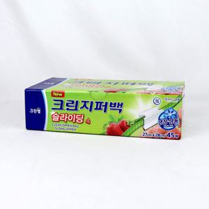 크린랩 크린지퍼백 슬라이딩 대 45매 대용량 / 비닐 대용량