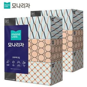 [땡큐온]모나리자 벨라지오 미용 각티슈 200매 3입 x2개