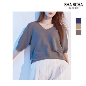 [홈쇼핑인기]샤샤 BCI코튼 브이넥 니트 3종세트