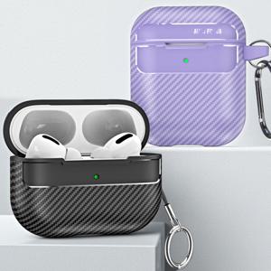 에어팟 프로 1 2 3 4세대 카본패턴 TPU 분리형 키링 케이스