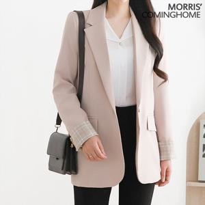 [한정/특가] 테일러드 카라 소매 체크배색 자켓_M2303JK033A