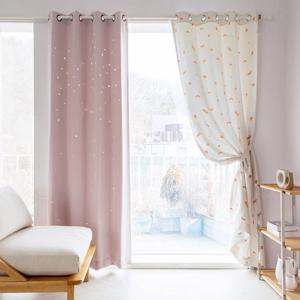 까르데코 모던라인+디망쉬스타 펀칭암막 긴창커튼 2장