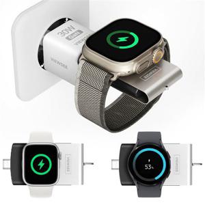 뷰씨 애플워치 갤럭시워치 2in1 휴대용 C타입 무선 충전기