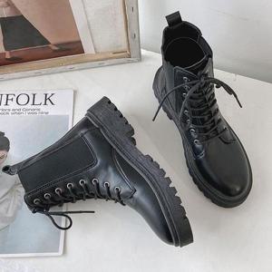 [짝꿍닷컴] 미들워커 걸크러쉬 플랫워커 밴딩 첼시 레이스업워커