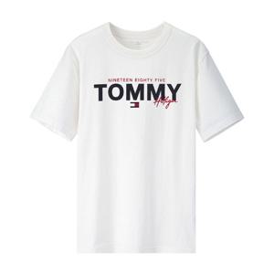 타미힐피거 남성 빅로고 크루넥 반팔 티셔츠 화이트 09T3954-100